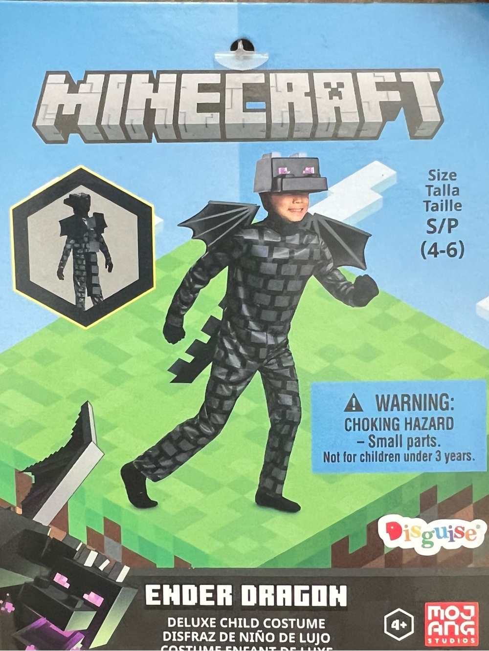 Minecraft Ender Dragon Halloween Costume Youth Boys Size Small 4-6 New!